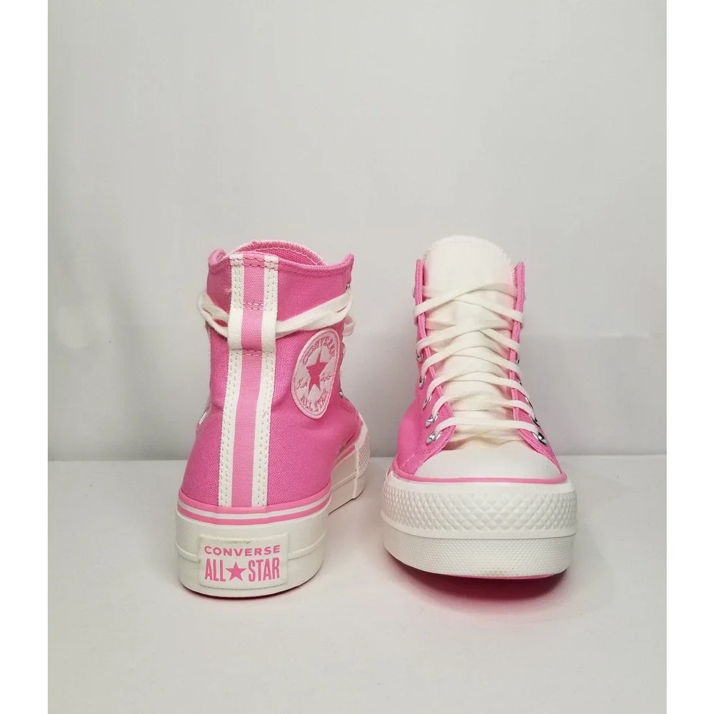 Converse Women's CTAS Lift Platform Retro Varsity Size 8.5 Pink A07141C NWT - Picture 5 of 8